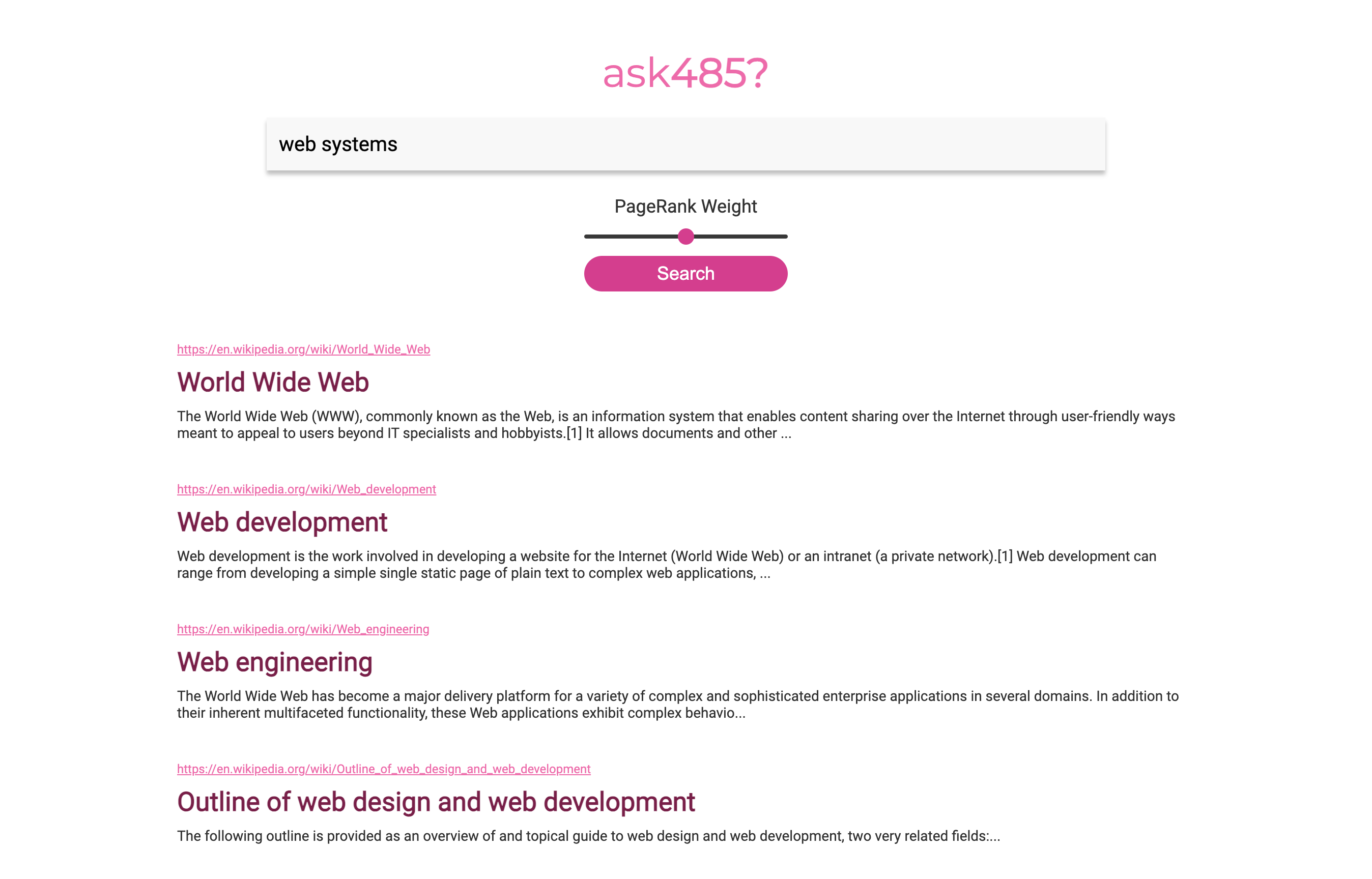 Image of the ask485 browser