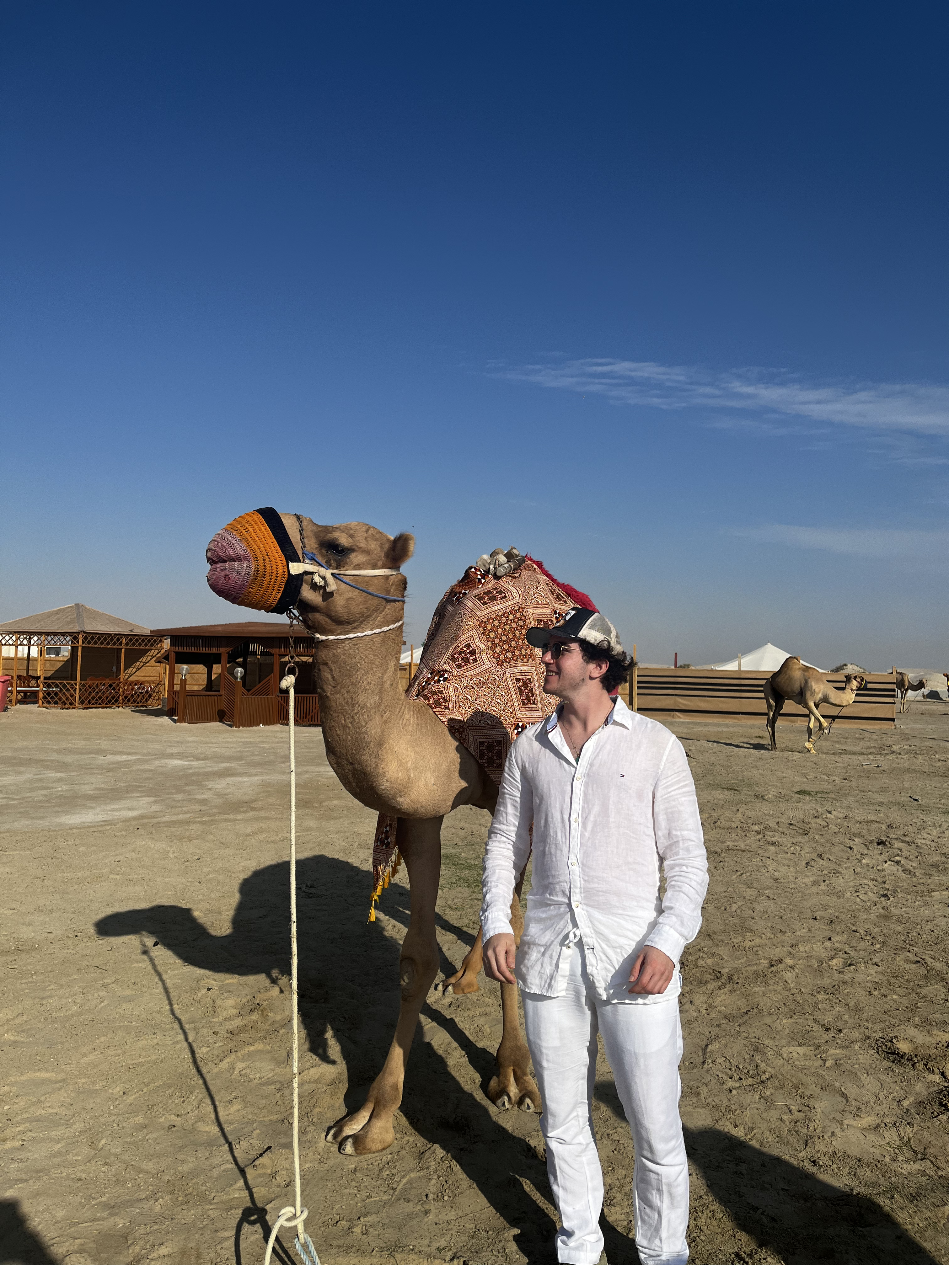 Ezequiel with a camel in Qatar